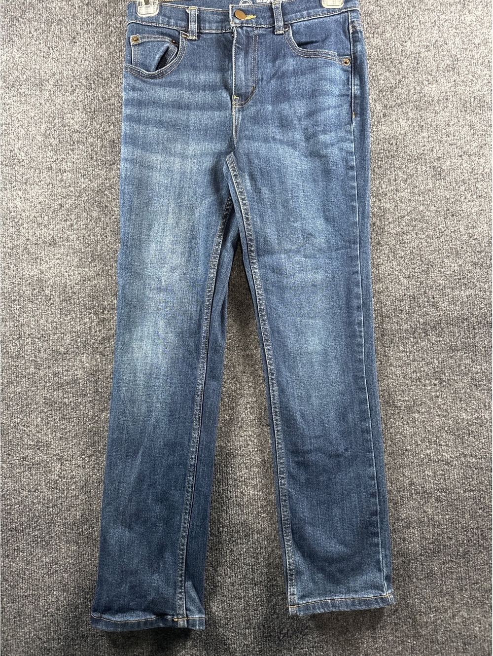 Wonder Nation Girls Straight Leg Jeans Size 12 Blue Denim Adjustable Waist